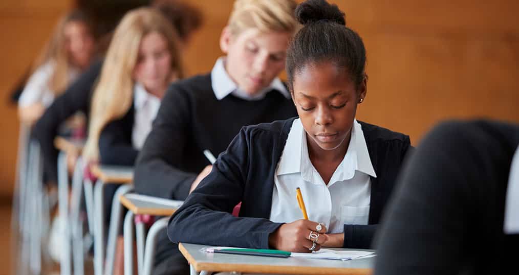 GCSE Students during and exam