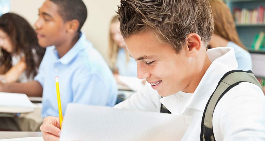 GCSE Student doing mock exam