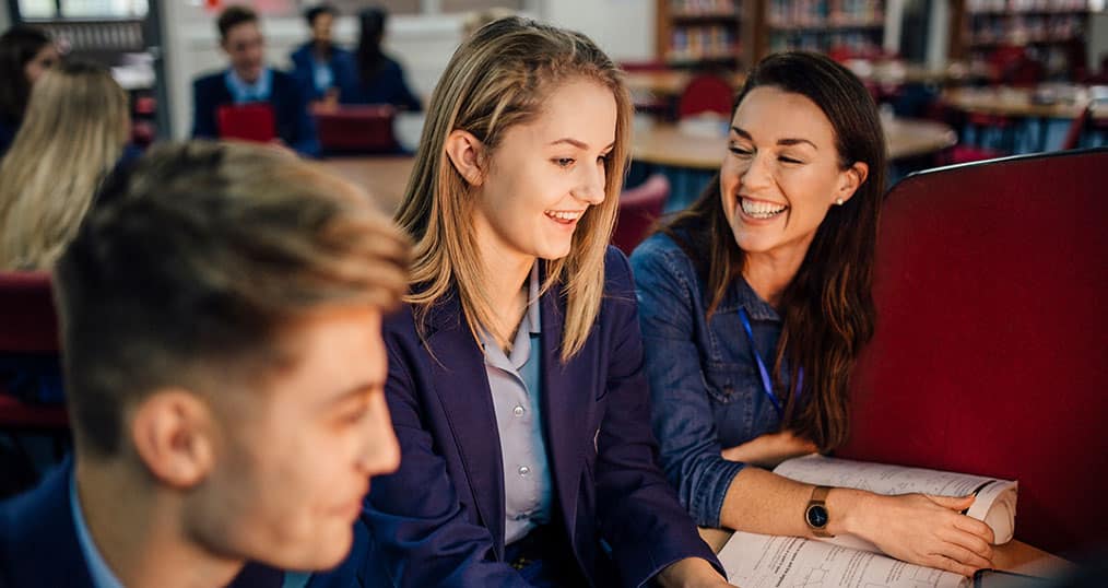 GCSE Students having fun