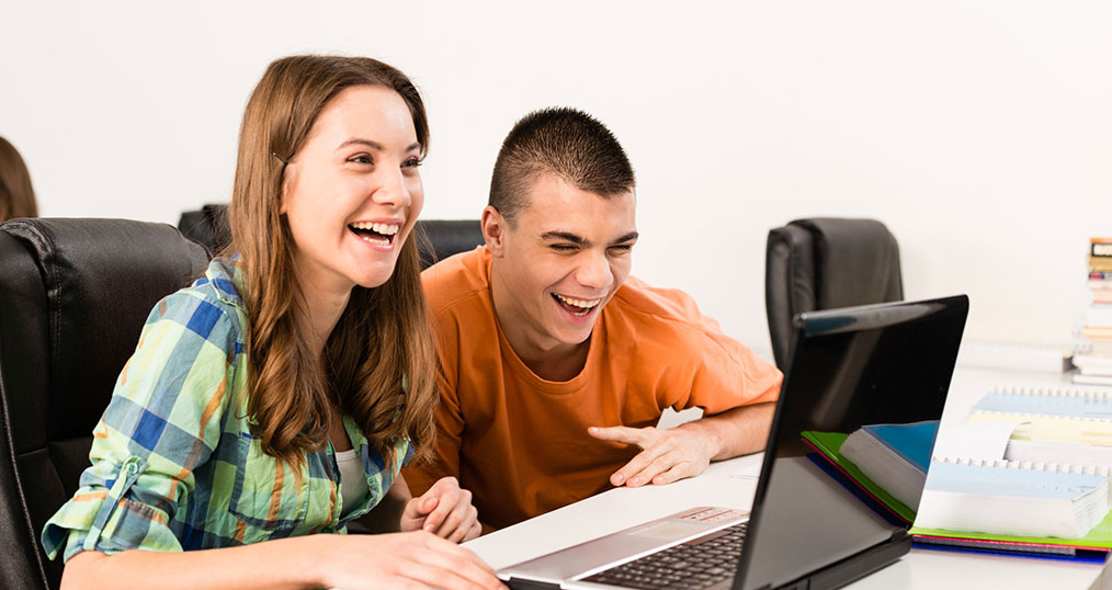 Students at laptop
