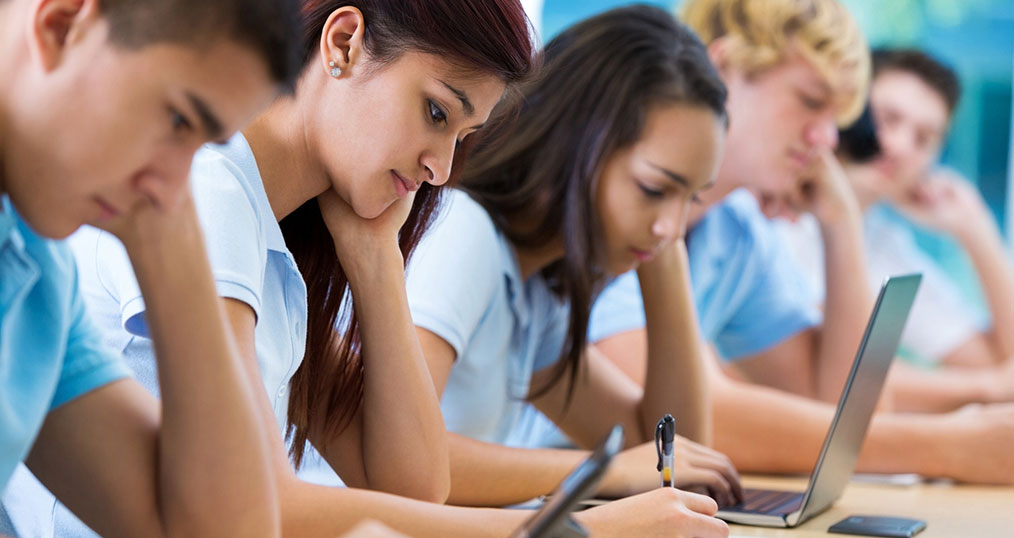 GCSE Students working hard